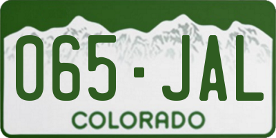 CO license plate 065JAL