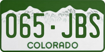 CO license plate 065JBS