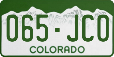 CO license plate 065JCO