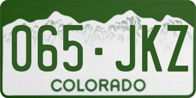 CO license plate 065JKZ