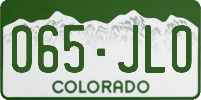 CO license plate 065JLO