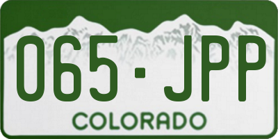 CO license plate 065JPP