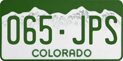 CO license plate 065JPS