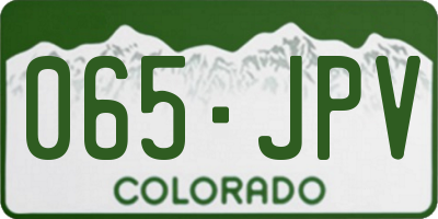 CO license plate 065JPV