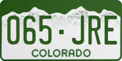 CO license plate 065JRE