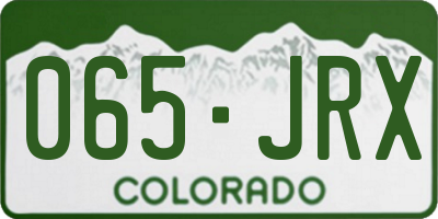 CO license plate 065JRX