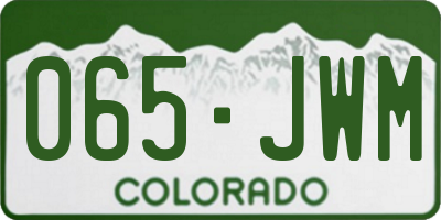 CO license plate 065JWM