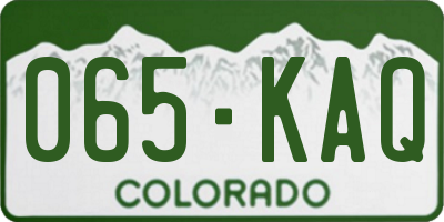 CO license plate 065KAQ