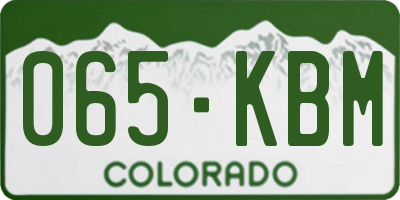 CO license plate 065KBM