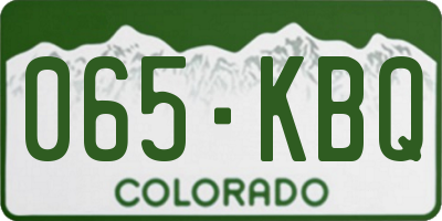 CO license plate 065KBQ