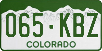CO license plate 065KBZ