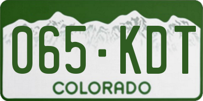 CO license plate 065KDT