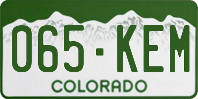 CO license plate 065KEM