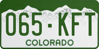 CO license plate 065KFT