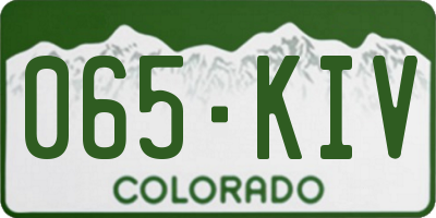 CO license plate 065KIV