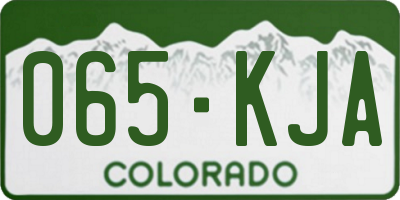 CO license plate 065KJA
