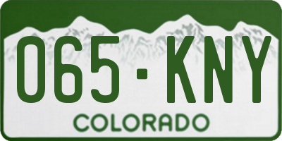 CO license plate 065KNY