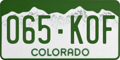 CO license plate 065KOF