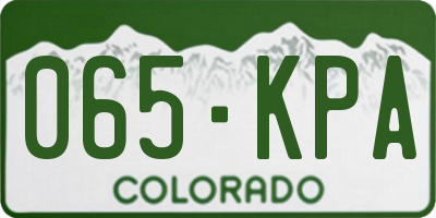 CO license plate 065KPA