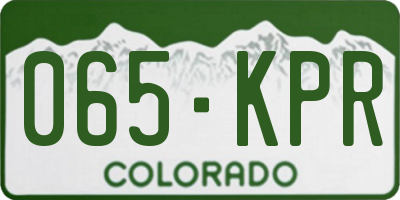 CO license plate 065KPR