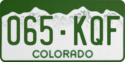 CO license plate 065KQF