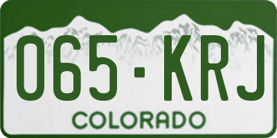 CO license plate 065KRJ