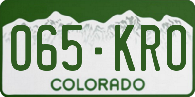 CO license plate 065KRO