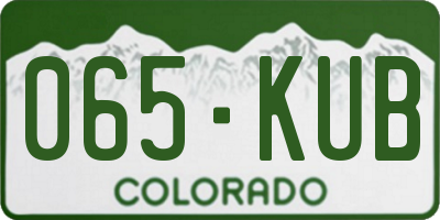 CO license plate 065KUB