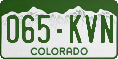 CO license plate 065KVN