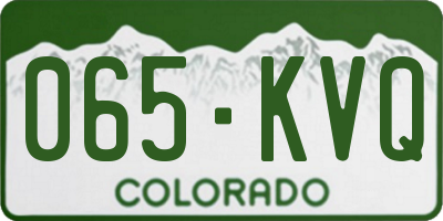 CO license plate 065KVQ