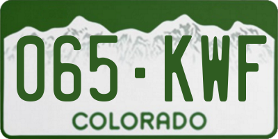 CO license plate 065KWF