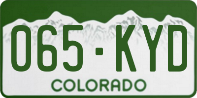 CO license plate 065KYD