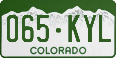 CO license plate 065KYL