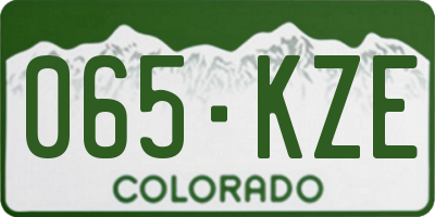 CO license plate 065KZE