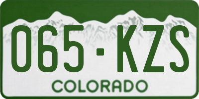 CO license plate 065KZS