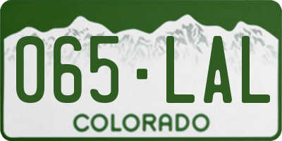 CO license plate 065LAL