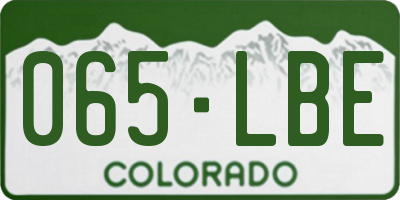 CO license plate 065LBE