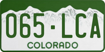 CO license plate 065LCA