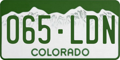 CO license plate 065LDN