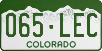 CO license plate 065LEC