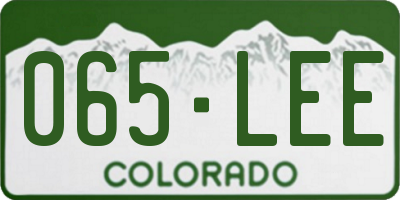 CO license plate 065LEE