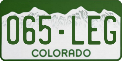 CO license plate 065LEG