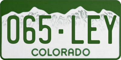 CO license plate 065LEY