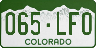 CO license plate 065LFO