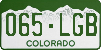 CO license plate 065LGB