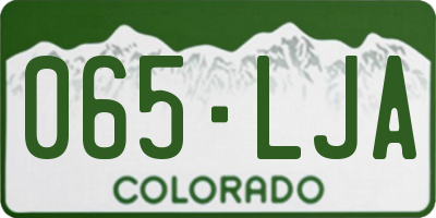 CO license plate 065LJA