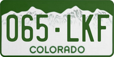 CO license plate 065LKF
