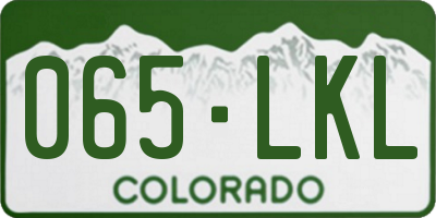 CO license plate 065LKL