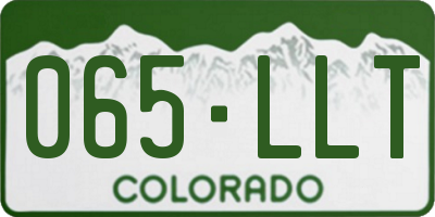CO license plate 065LLT