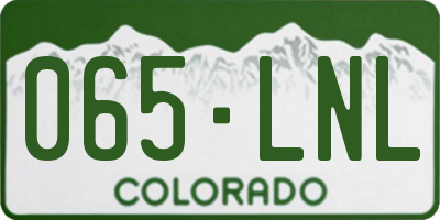 CO license plate 065LNL